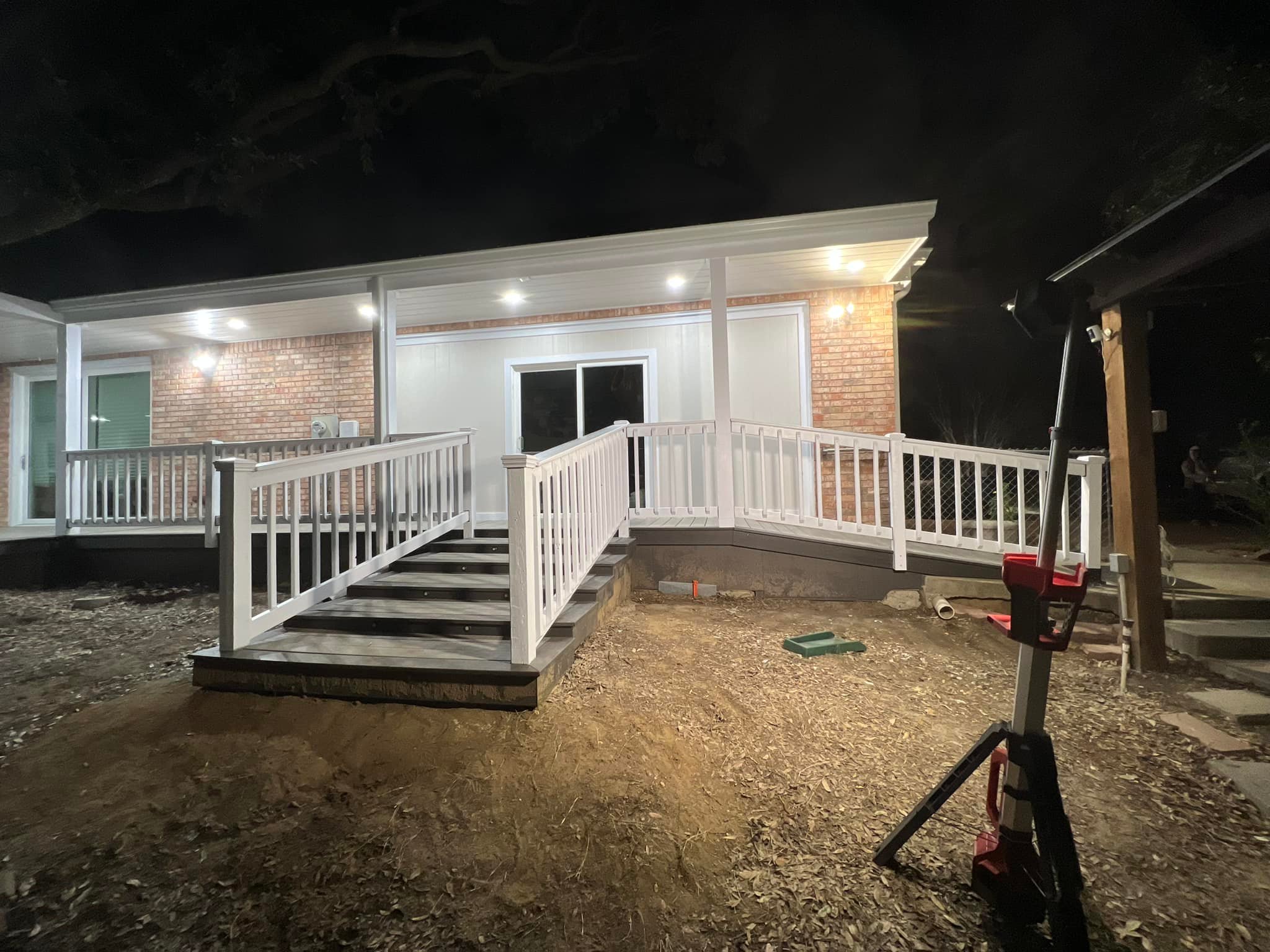Composite deck at night