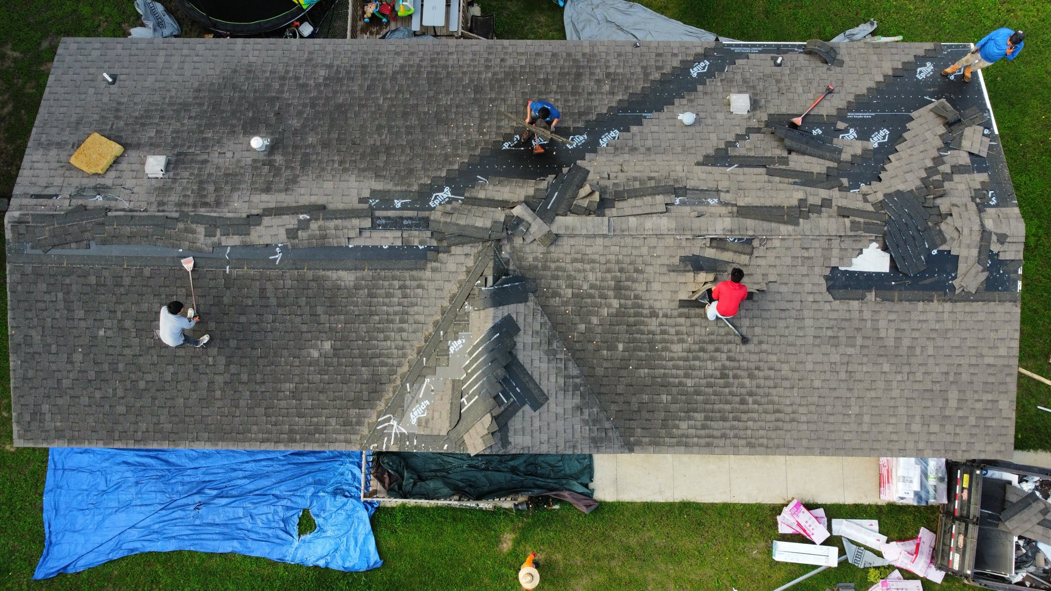 Roof Installation - Drone View